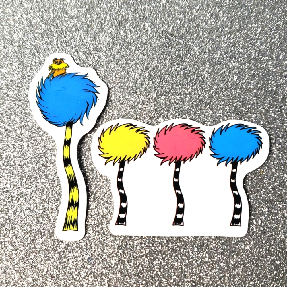 10/$10 BOOK waterproof sticker DR. SEUSS Lorax
